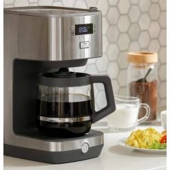 GE Stainless Steel Drip Coffee Maker with 12 Cup Glass Carafe -Air Fryers shop stainless steel ge drip coffee makers g7cdaasspss a0 1000