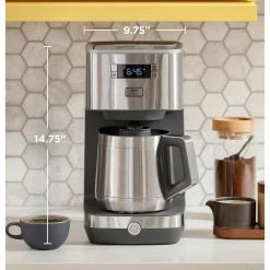 GE Stainless Steel Drip Coffee Maker with 10 Cup Thermal Carafe -Air Fryers shop stainless steel ge drip coffee makers g7cdabsspss 66 1000