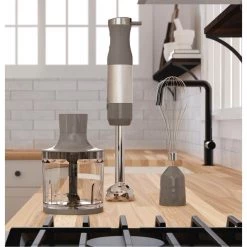 GE 2-Speed Stainless Steel Immersion Hand Blender with Whisk, Blending, and Chopping Jar Attachments 29 GE 2-Speed Stainless Steel Immersion Hand Blender with Whisk, Blending, and Chopping Jar Attachments -Air Fryers shop stainless steel ge immersion blenders g8h1aasspss 76 1000