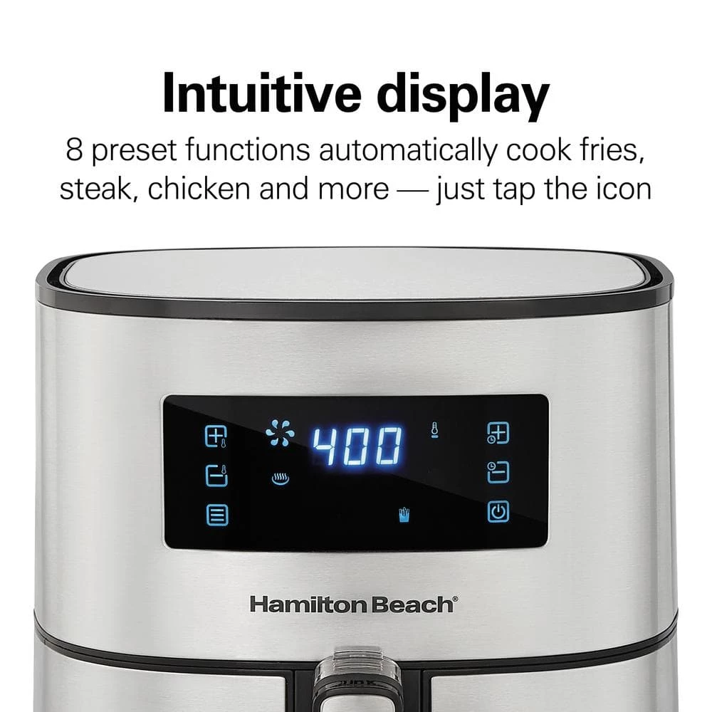 Hamilton Beach 5 Qt. Stainless Steel Digital Air Fryer with Nonstick Basket 7 Hamilton Beach 5 Qt. Stainless Steel Digital Air Fryer with Nonstick Basket - Image 5