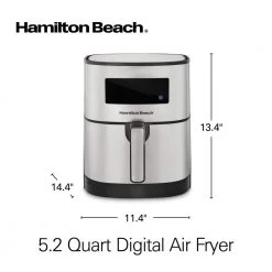 Hamilton Beach 5 Qt. Stainless Steel Digital Air Fryer with Nonstick Basket 11 Hamilton Beach 5 Qt. Stainless Steel Digital Air Fryer with Nonstick Basket -Air Fryers shop stainless steel hamilton beach air fryers 35075 66 1000