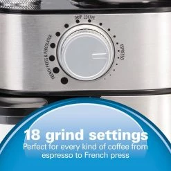 Hamilton Beach 16 oz Stainless Steel Burr Coffee Grinder 19 Hamilton Beach 16 oz Stainless Steel Burr Coffee Grinder -Air Fryers shop stainless steel hamilton beach coffee grinders 80385 fa 1000