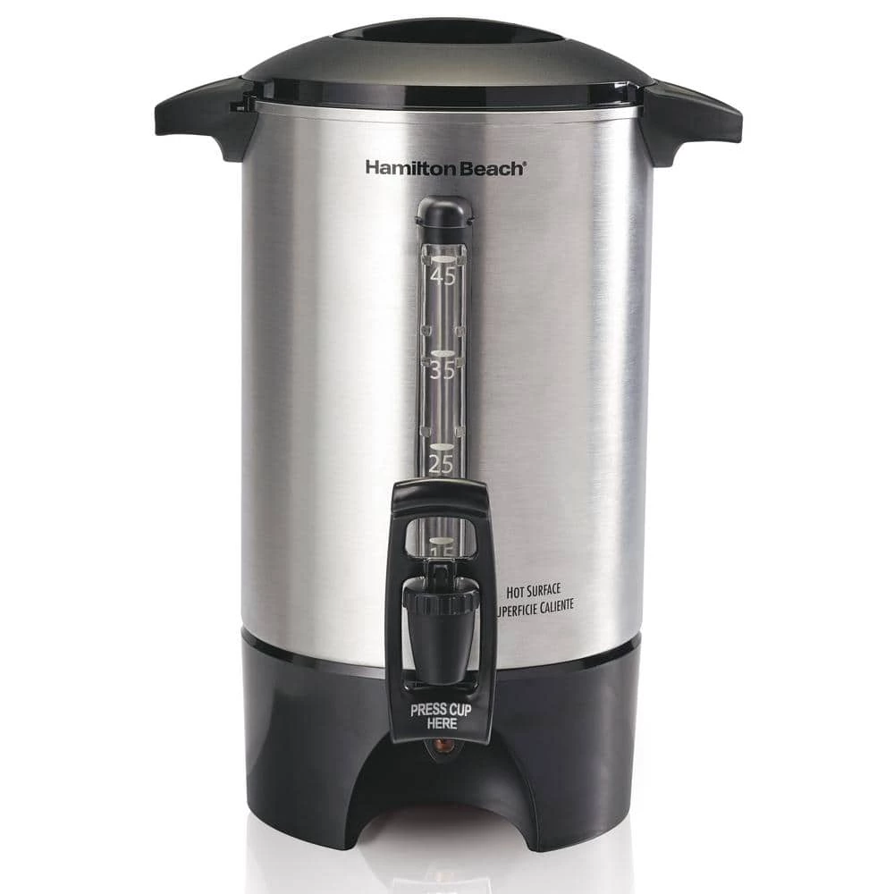 Hamilton Beach 45-Cup Stainless Steel Coffee Urn with One-Handed Dispensing 6 Hamilton Beach 45-Cup Stainless Steel Coffee Urn with One-Handed Dispensing - Image 4