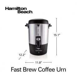 Hamilton Beach 45-Cup Fast Brew Stainless Steel with 1-Hand Dispensing Coffee Urn 13 Hamilton Beach 45-Cup Fast Brew Stainless Steel with 1-Hand Dispensing Coffee Urn -Air Fryers shop stainless steel hamilton beach coffee urns 40521 66 1000
