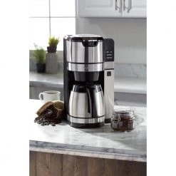 Hamilton Beach 10-Cup Black and Stainless Steel Drip Coffee Maker with Auto-Rising Coffee Grinder 11 Hamilton Beach 10-Cup Black and Stainless Steel Drip Coffee Maker with Auto-Rising Coffee Grinder -Air Fryers shop stainless steel hamilton beach drip coffee makers 45501 1f 1000