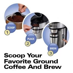 Hamilton Beach The Scoop 1. 75-Cup Stainless Steel Coffee Maker -Air Fryers shop stainless steel hamilton beach drip coffee makers 49981a 44 1000