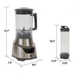 KENMORE Elite 64 oz. 5-Speed Stainless Steel Blender with 20 oz. Single-Serve Blending Cup -Air Fryers shop stainless steel kenmore countertop blenders kkeb1 3hss 76 1000