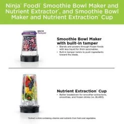 NINJA Foodi Smoothie Bowl Maker, 24 oz. Blender 2 Speeds Stainless Steel Auto iQ (SS100) -Air Fryers shop stainless steel ninja countertop blenders ss100 a0 1000