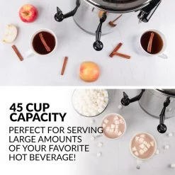 Nostalgia 45-Cup Stainless Steel Quick Brewing Coffee Urn 10 Nostalgia 45-Cup Stainless Steel Quick Brewing Coffee Urn -Air Fryers shop stainless steel nostalgia coffee urns cuds45ss 4f 1000