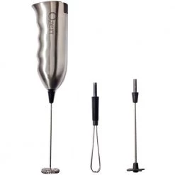 Ozeri Deluxe Stainless Steel Handheld Milk Frother with Stand and 4 Attachments -Air Fryers shop stainless steel ozeri milk frothers ozmf1 c3 1000