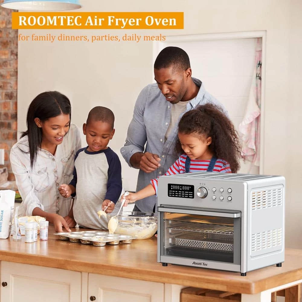 ROOMTEC 26 qt. Stainless Steel Air Fryer Toaster Oven Combo, 21-in-1 Large Countertop Convection Ovens with 9 Accessories 10 ROOMTEC 26 qt. Stainless Steel Air Fryer Toaster Oven Combo, 21-in-1 Large Countertop Convection Ovens with 9 Accessories - Image 8