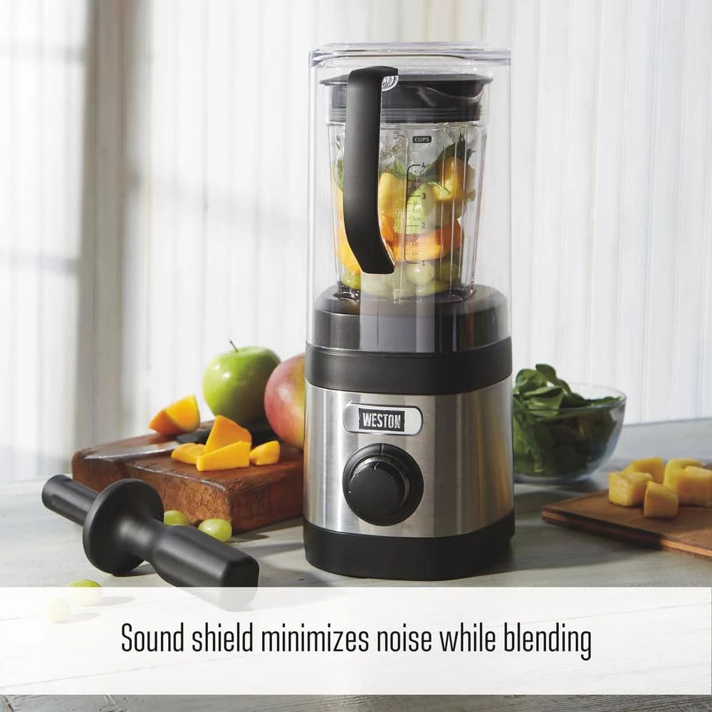 Weston Pro Series 32 oz. 11-speed with Sound Shield and 20 oz. Travel Jar Stainless Steel Blender 5 Weston Pro Series 32 oz. 11-speed with Sound Shield and 20 oz. Travel Jar Stainless Steel Blender - Image 3