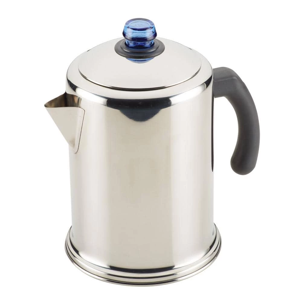 Farberware 12-Cup Classic Stainless Steel with Blue Knob Coffee Percolator 3 Farberware 12-Cup Classic Stainless Steel with Blue Knob Coffee Percolator