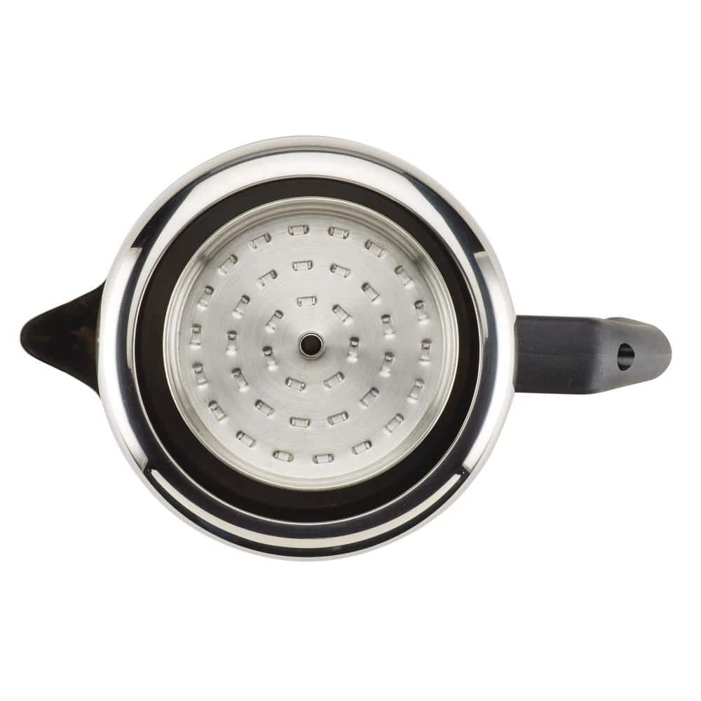 Farberware 12-Cup Classic Stainless Steel with Blue Knob Coffee Percolator 4 Farberware 12-Cup Classic Stainless Steel with Blue Knob Coffee Percolator - Image 2