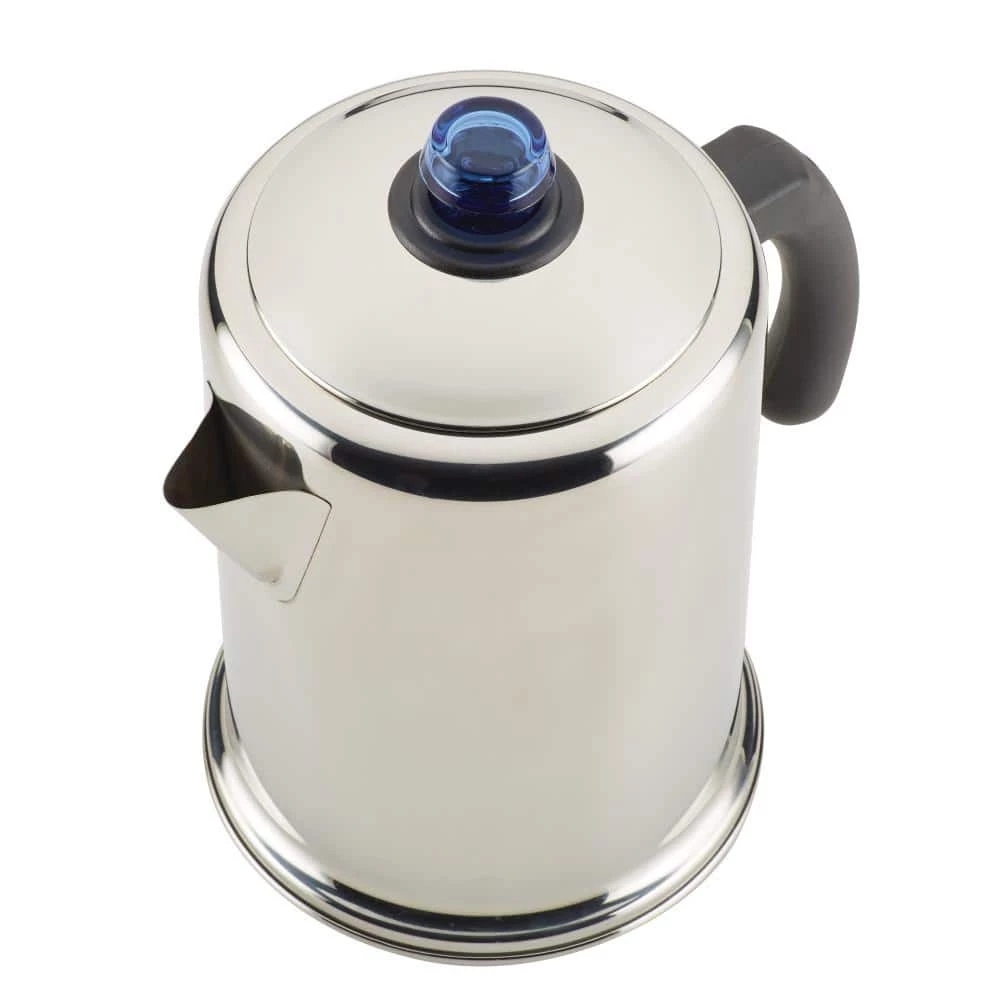 Farberware 12-Cup Classic Stainless Steel with Blue Knob Coffee Percolator 6 Farberware 12-Cup Classic Stainless Steel with Blue Knob Coffee Percolator - Image 4