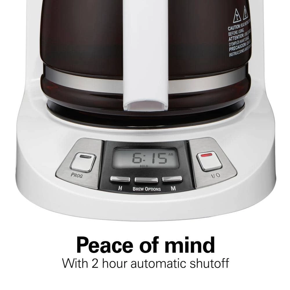 Hamilton Beach 12-Cup White Programmable Drip Coffee Maker 9 Hamilton Beach 12-Cup White Programmable Drip Coffee Maker - Image 7