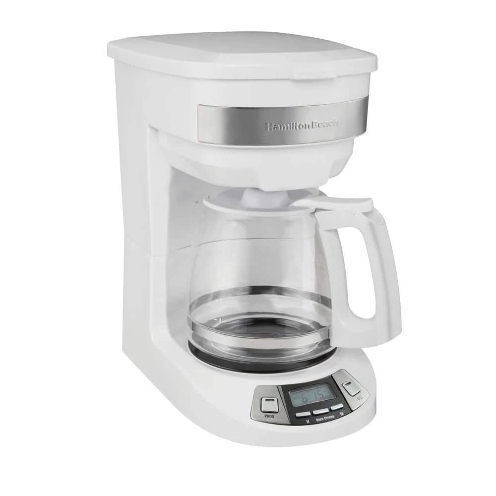 Hamilton Beach 12-Cup White Programmable Drip Coffee Maker 3 Hamilton Beach 12-Cup White Programmable Drip Coffee Maker
