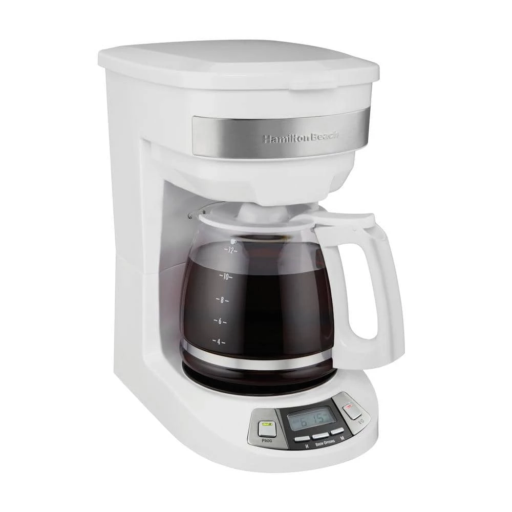 Hamilton Beach 12-Cup White Programmable Drip Coffee Maker 6 Hamilton Beach 12-Cup White Programmable Drip Coffee Maker - Image 4