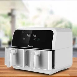 MasterPRO 8.4 qt. White Dual Basket Air Fryer 19 MasterPRO 8.4 qt. White Dual Basket Air Fryer -Air Fryers shop white air fryers mpus80009whtms 31 1000