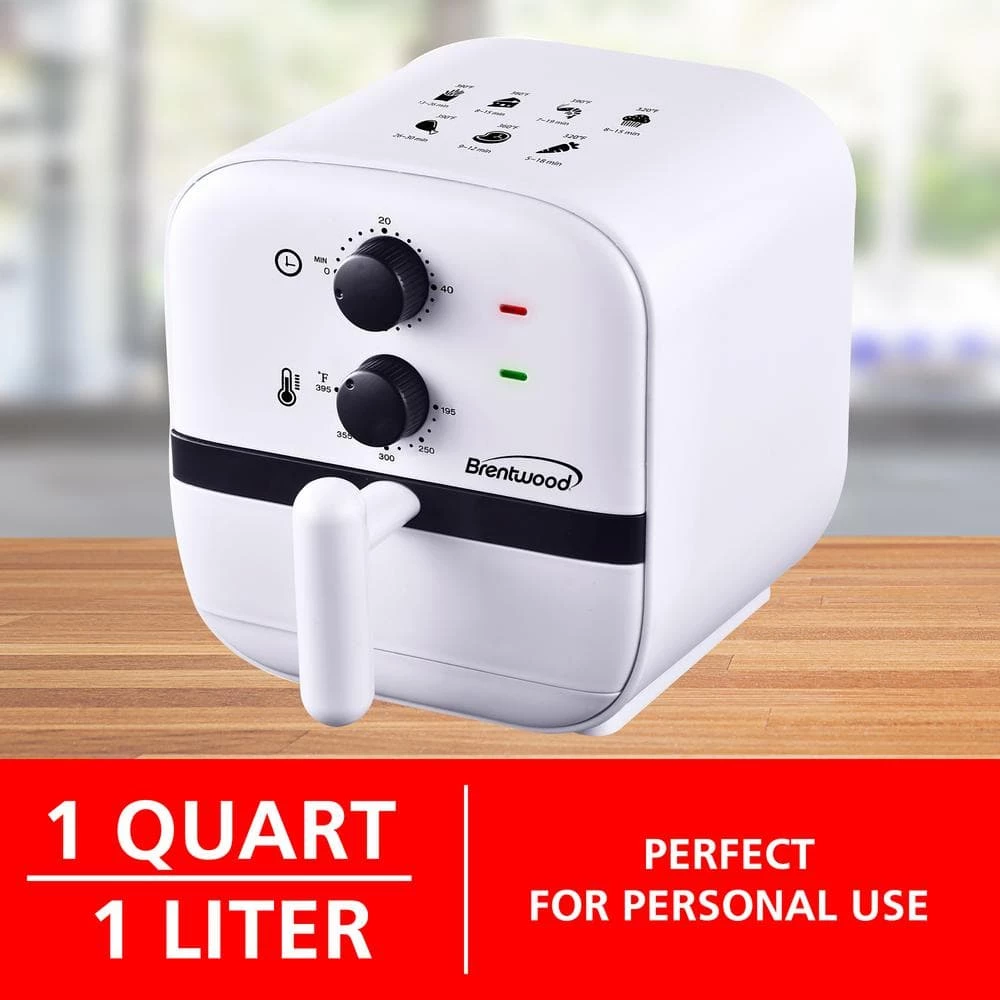 Brentwood 1 qt. White Small Electric Air Fryer with Built-in Timer and Temp Control 6 Brentwood 1 qt. White Small Electric Air Fryer with Built-in Timer and Temp Control - Image 4