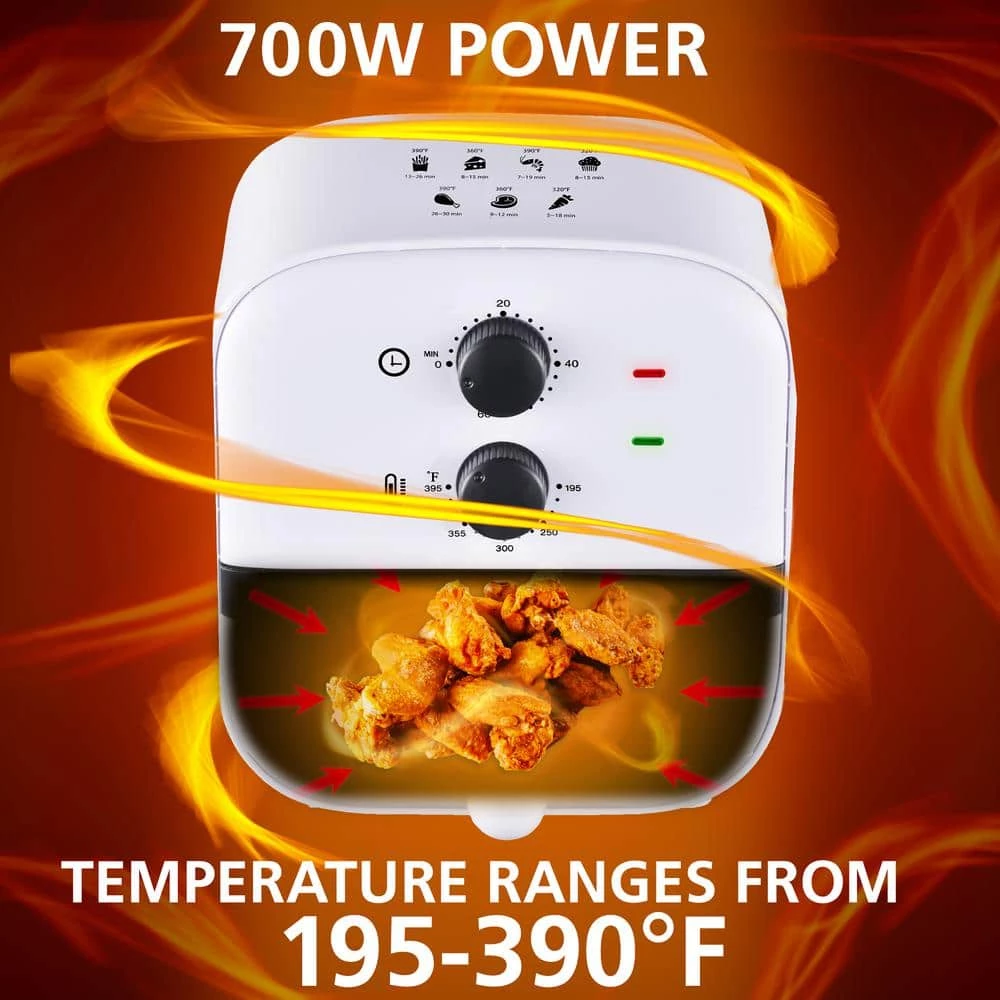 Brentwood 1 qt. White Small Electric Air Fryer with Built-in Timer and Temp Control 7 Brentwood 1 qt. White Small Electric Air Fryer with Built-in Timer and Temp Control - Image 5