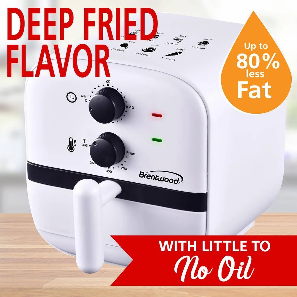 Brentwood 1 qt. White Small Electric Air Fryer with Built-in Timer and Temp Control 5 Brentwood 1 qt. White Small Electric Air Fryer with Built-in Timer and Temp Control - Image 3
