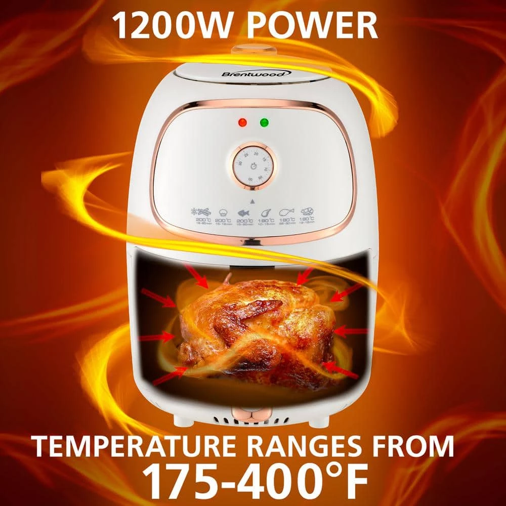 Brentwood 2 Qt. White Small Electric Air Fryer with Timer and Temp Control 8 Brentwood 2 Qt. White Small Electric Air Fryer with Timer and Temp Control - Image 6
