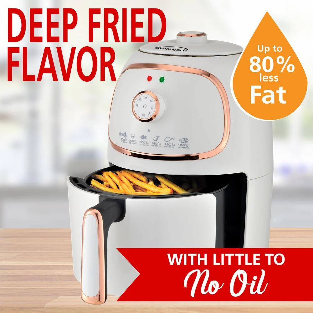 Brentwood 2 Qt. White Small Electric Air Fryer with Timer and Temp Control 9 Brentwood 2 Qt. White Small Electric Air Fryer with Timer and Temp Control - Image 7