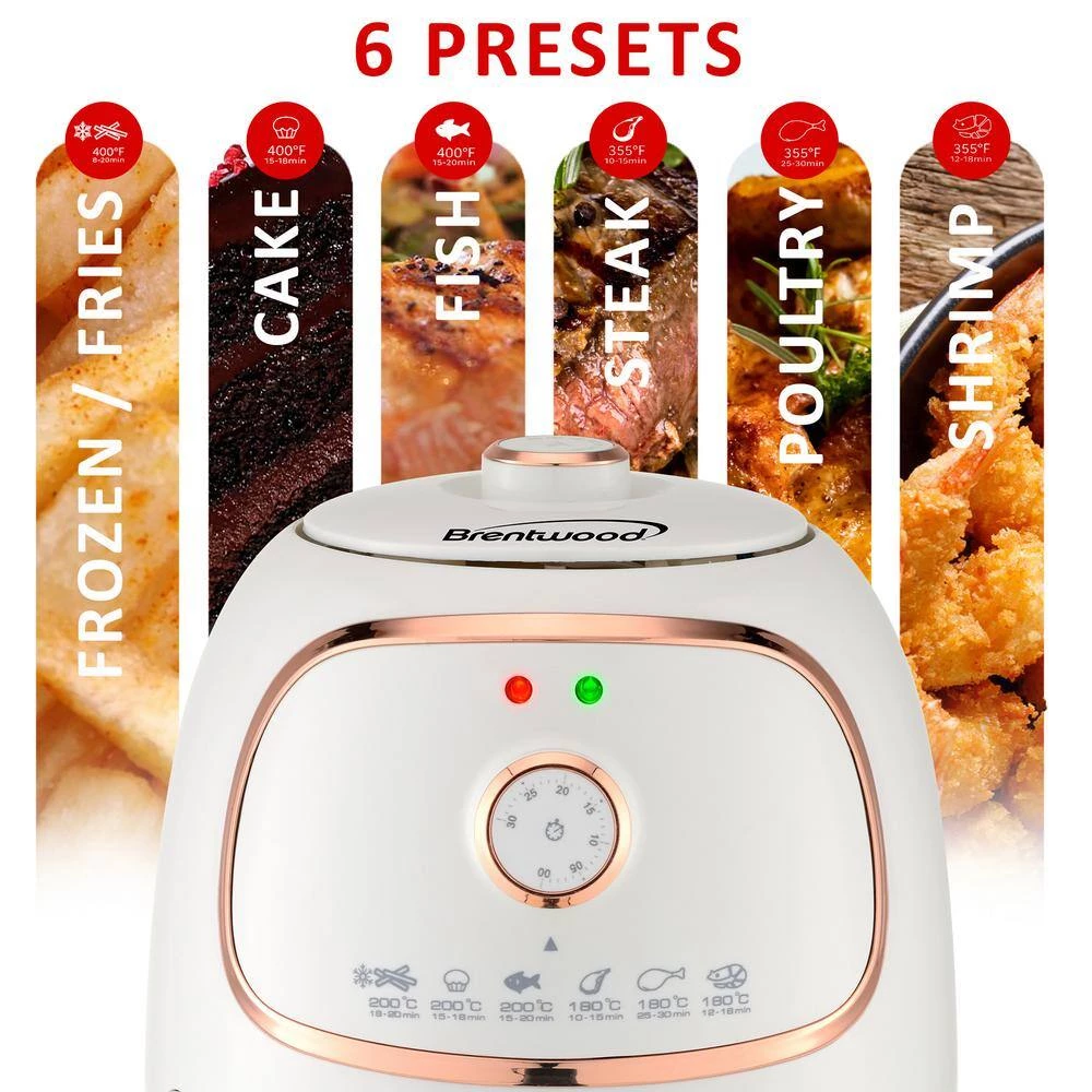 Brentwood 2 Qt. White Small Electric Air Fryer with Timer and Temp Control 7 Brentwood 2 Qt. White Small Electric Air Fryer with Timer and Temp Control - Image 5