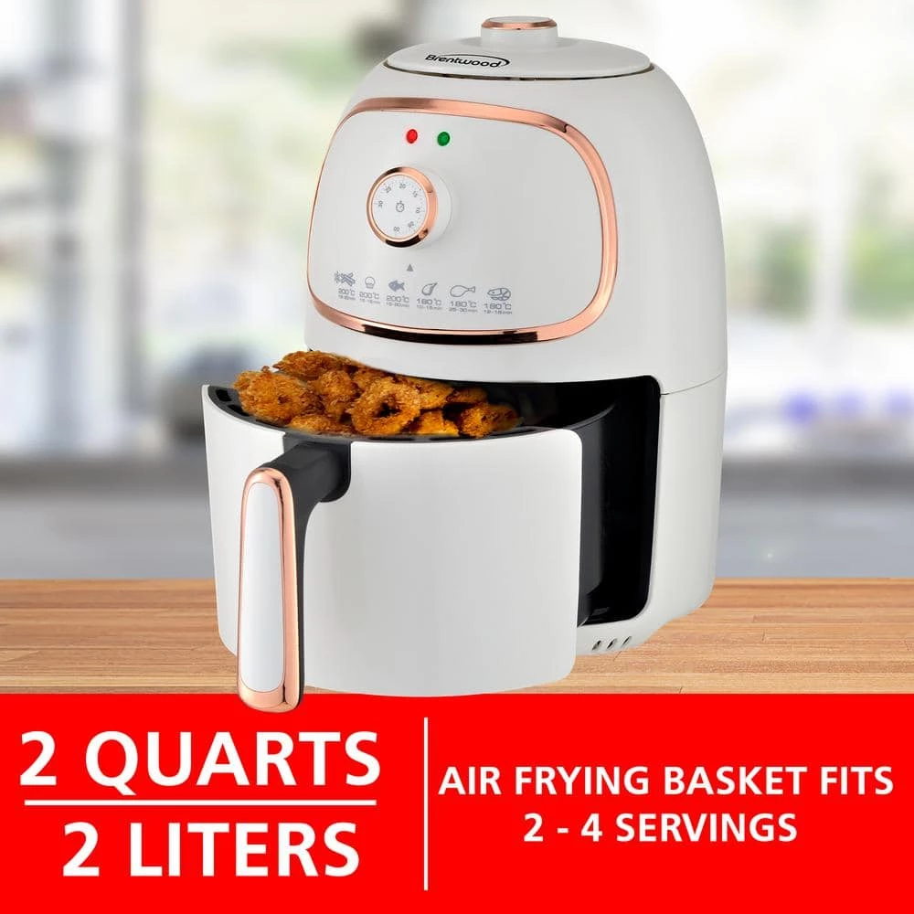 Brentwood 2 Qt. White Small Electric Air Fryer with Timer and Temp Control 5 Brentwood 2 Qt. White Small Electric Air Fryer with Timer and Temp Control - Image 3