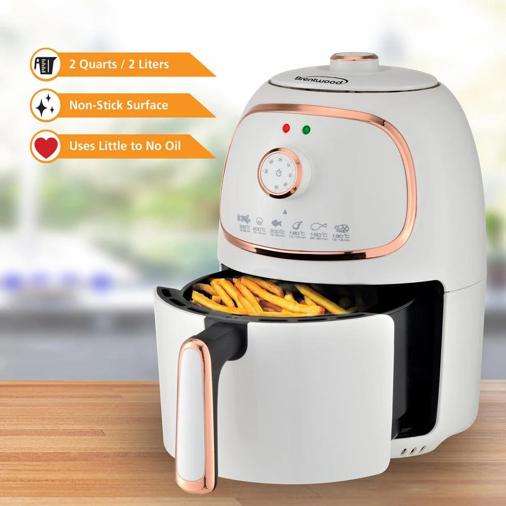 Brentwood 2 Qt. White Small Electric Air Fryer with Timer and Temp Control 6 Brentwood 2 Qt. White Small Electric Air Fryer with Timer and Temp Control - Image 4