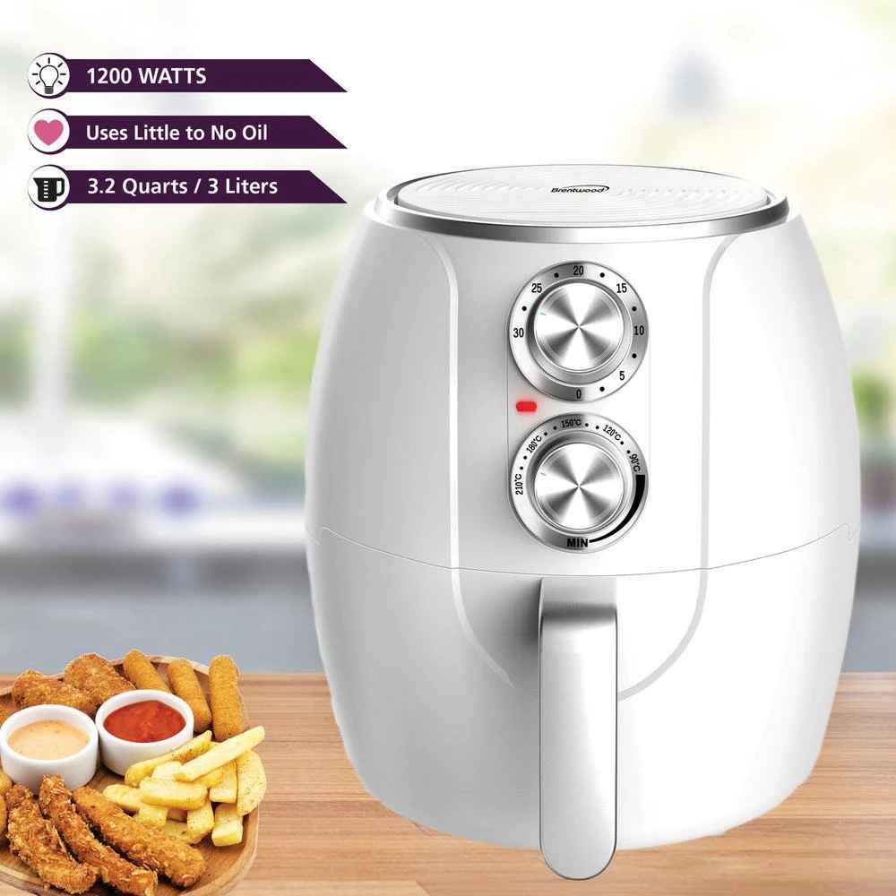 Brentwood Appliances 3.2 qt. White Electric Air Fryer with Timer and Temperature Control 10 Brentwood Appliances 3.2 qt. White Electric Air Fryer with Timer and Temperature Control - Image 8