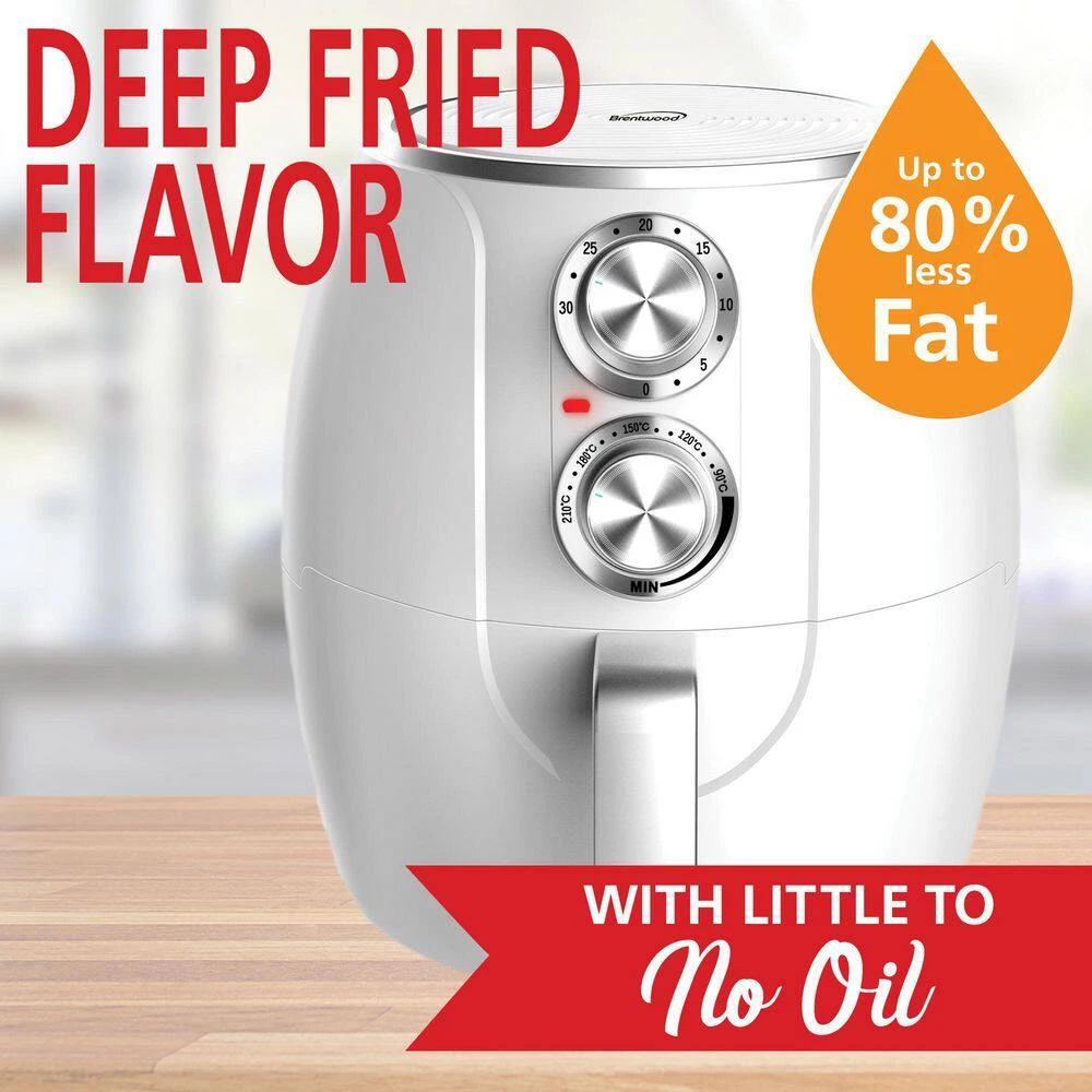 Brentwood Appliances 3.2 qt. White Electric Air Fryer with Timer and Temperature Control 9 Brentwood Appliances 3.2 qt. White Electric Air Fryer with Timer and Temperature Control - Image 7