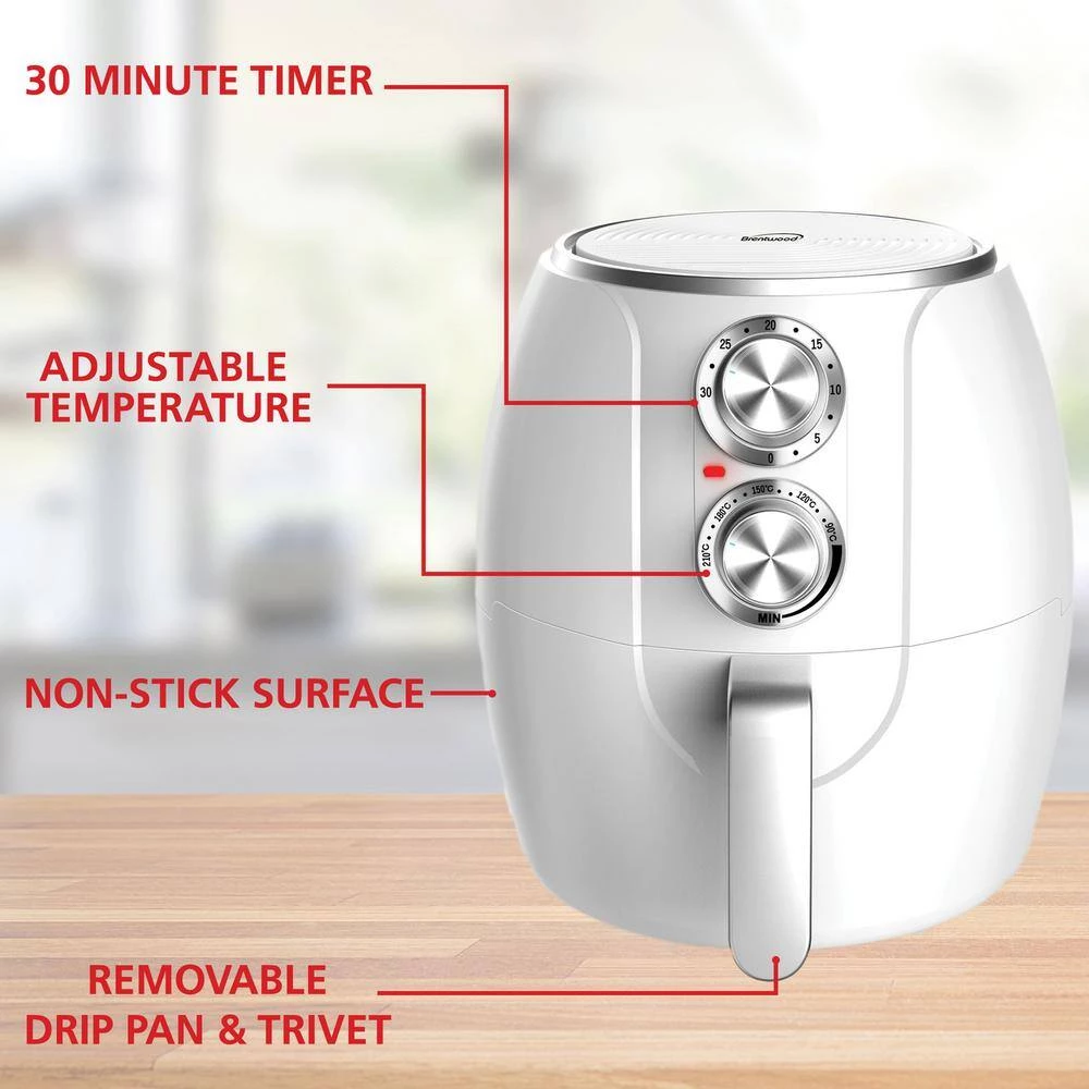 Brentwood Appliances 3.2 qt. White Electric Air Fryer with Timer and Temperature Control 8 Brentwood Appliances 3.2 qt. White Electric Air Fryer with Timer and Temperature Control - Image 6