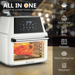 Costway 19 qt. White Air Fryer Oven with Dehydrator Rotisserie -Air Fryers shop white costway air fryers ep24735wh 44 1000