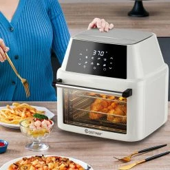 Costway 19 qt. White Air Fryer Oven with Dehydrator Rotisserie -Air Fryers shop white costway air fryers ep24735wh 4f 1000
