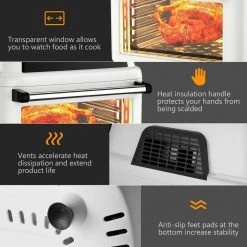 Costway 19 qt. White Air Fryer Oven with Dehydrator Rotisserie -Air Fryers shop white costway air fryers ep24735wh 66 1000
