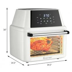 Costway 19 qt. White Air Fryer Oven with Dehydrator Rotisserie -Air Fryers shop white costway air fryers ep24735wh c3 1000