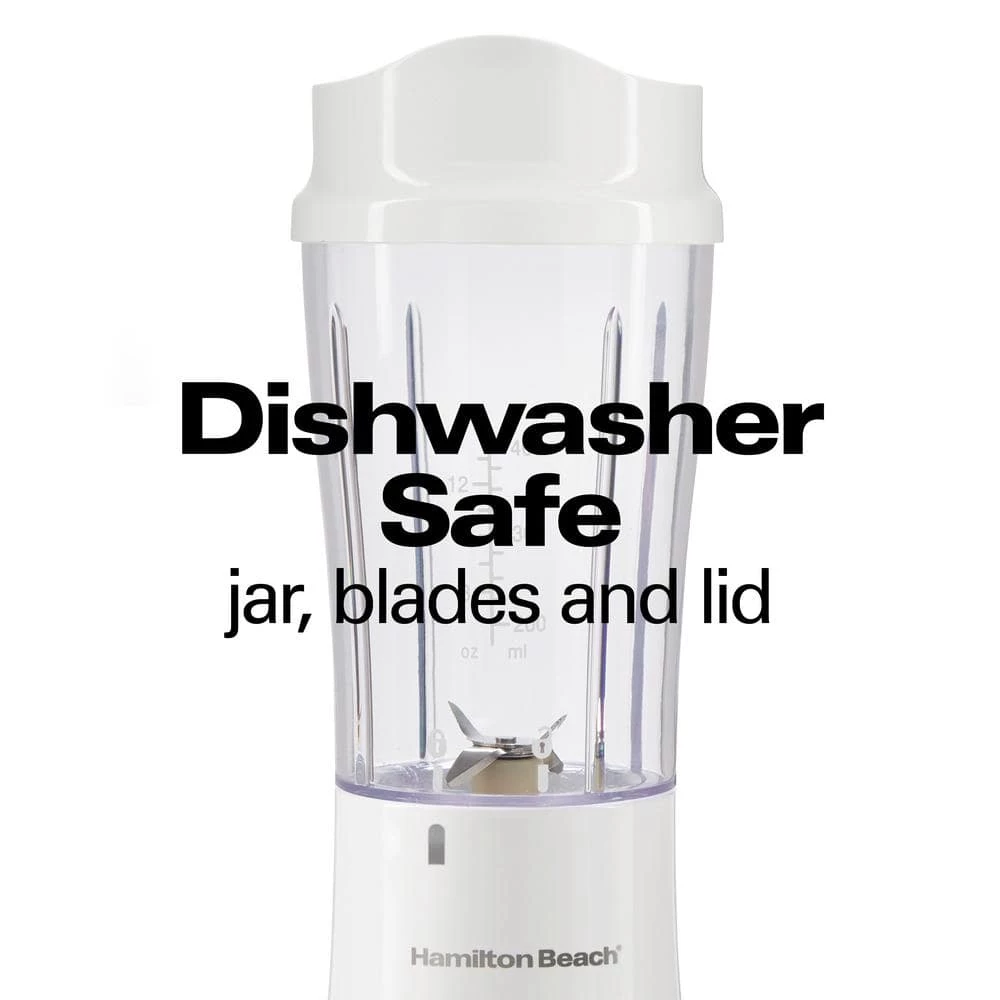 Hamilton Beach 14 oz. White Single Speed Single Serve Blender with Plastic Jar 11 Hamilton Beach 14 oz. White Single Speed Single Serve Blender with Plastic Jar - Image 9