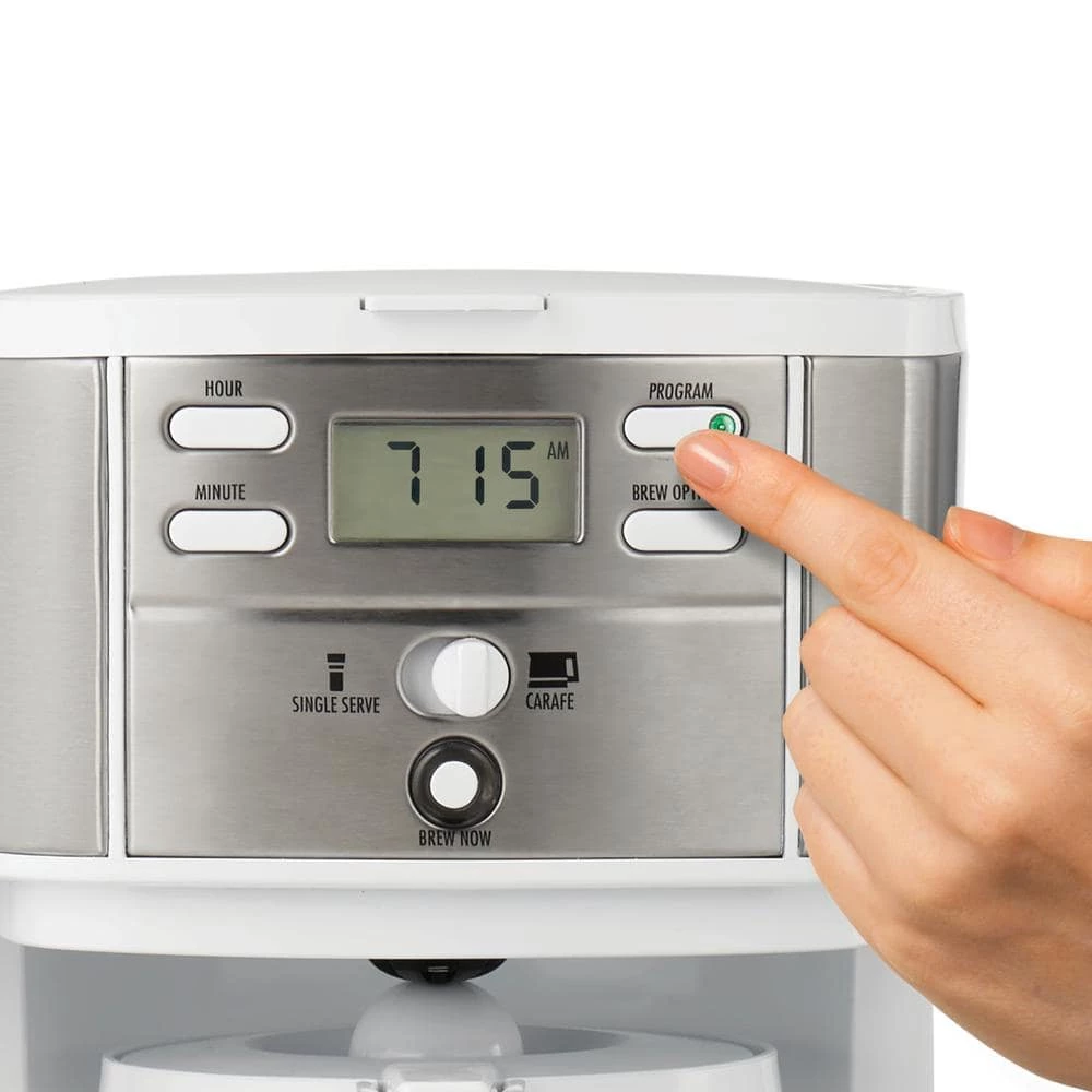 Hamilton Beach 2-Way 12-Cup White Programmable Drip Coffeemaker with Single Serve 9 Hamilton Beach 2-Way 12-Cup White Programmable Drip Coffeemaker with Single Serve - Image 7