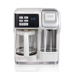 Hamilton Beach FlexBrew 2-Way 12-Cup White Drip Coffee Maker with Built-In Timer