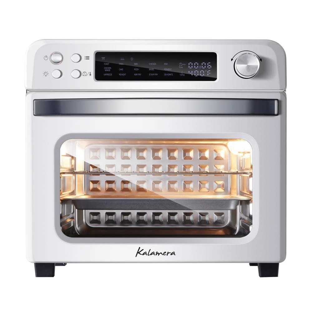 Kalamera 20 qt. 1700-Watt White Air Fryer Toaster Oven Preset Menu Program Cavity 3 Kalamera 20 qt. 1700-Watt White Air Fryer Toaster Oven Preset Menu Program Cavity