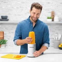 NutriBullet 0.9 oz. Single Speed All Matte White Pro Single Serve Blender (900W) -Air Fryers shop white nutribullet countertop blenders nb9 1301aw 76 1000